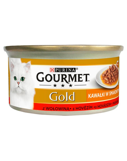 GOURMET Gold Sauce Delights au boeuf 24x85g Pâtée pour chats