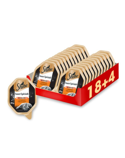 SHEBA Sauce Speciale à la dinde et aux légumes 22 x 85g (18 + 4 gratuit)