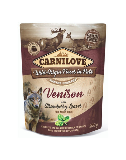 CARNILOVE Pâté pour chien Chevreuil avec feuilles de fraises 12 x 300g