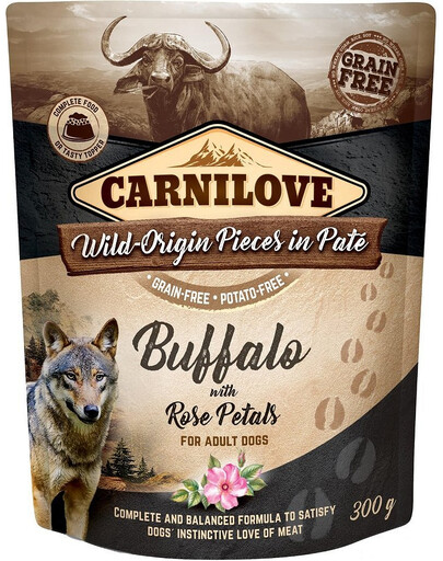 CARNILOVE Paté pour chien Buffle avec pétales de rose 12 x 300g
