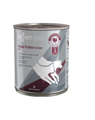 TROVET Unique Protein Turkey UPT Dog&Cat - Nourriture humide pour chiens/chats à la dinde - 800 g