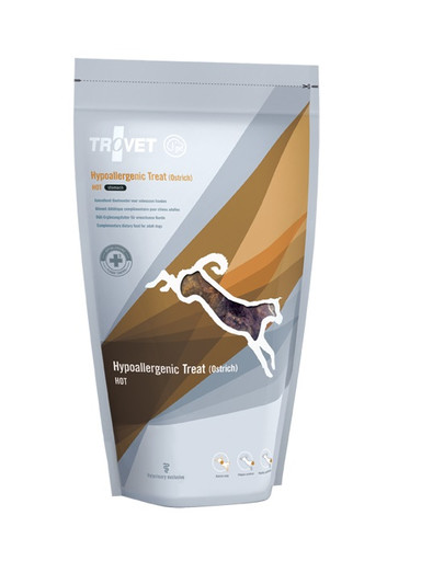 TROVET Hypoallergenic Treat Ostrich HOT stomach - friandises fonctionnelles pour chiens à l'autruche - 150 g