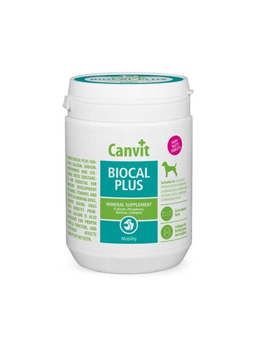 CANVIT Dog Biocal Plus - supplément pour le système musculo-squelettique de votre chien - 500g