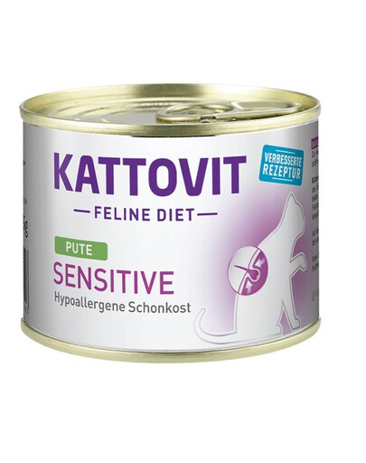 KATTOVIT Feline Diet Sensitive - Dinde pour les chats sensibles souffrant de certaines allergies - 185 g