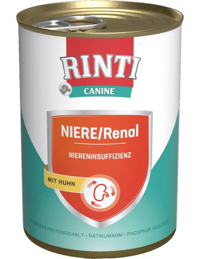 RINTI Canine Niere/Renal Chicken - nourriture diététique au poulet en cas d'insuffisance rénale - 800 g