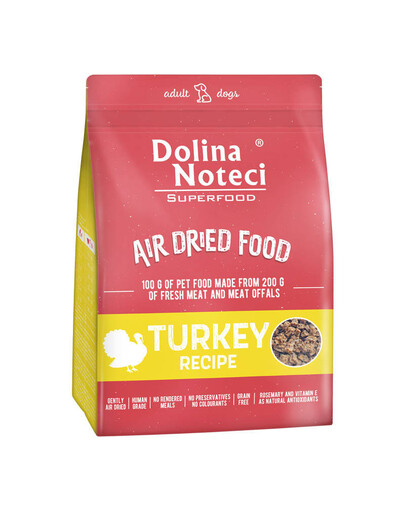 DOLINA NOTECI Superfood Air Dried Turkey Aliment séché à l'air avec de la dinde pour chiens adultes 1 kg