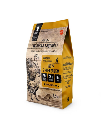 WIEJSKA ZAGRODA - dinde et poulet pour chatons - 1,6 kg