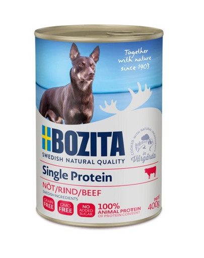 BOZITA Beef Singleprotein 400 g aliment monoprotéiné avec du bœuf