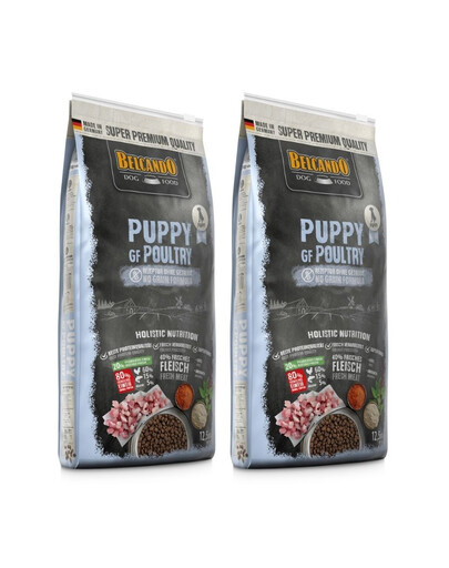 BELCANDO Finest Grain Free Puppy Nourriture sèche pour chiots avec volaille 25 kg (2x12.5 kg)