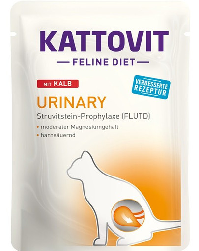 KATTOVIT Feline Diet Urinary - veau pour réduire la récidive des calculs de struvite - 85 g