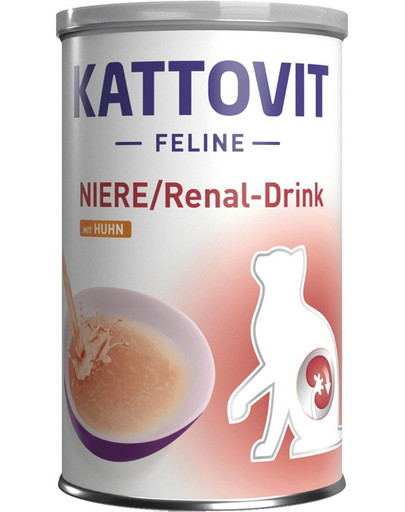 KATTOVIT Cat Diet Drinks Niere/Renal - boisson au poulet pour chats avec fonction rénale réduite - 135 ml