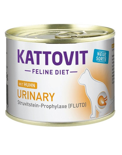 KATTOVIT Feline Diet Urinary - viande de poulet pour réduire les récidives de calculs de struvite - 185 g