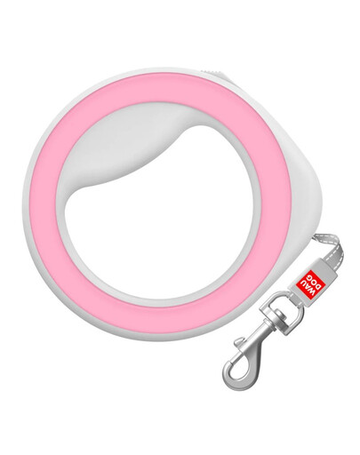 WAU-DOG Hands-Free Laisse automatique pour chien XS-M 2,9 m rose