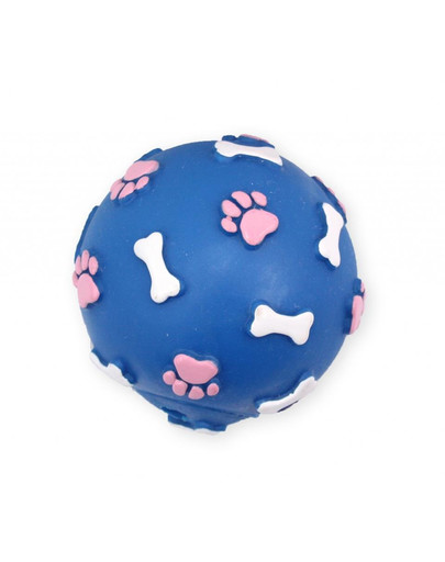 PET NOVA Dog Lifestyle Balle avec motif pattes et os 9cm bleu