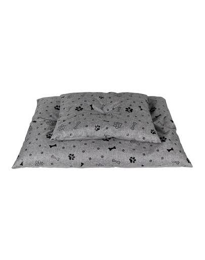 PET IDEA Coussin pour lit de chien M 75 x 50 cm gris