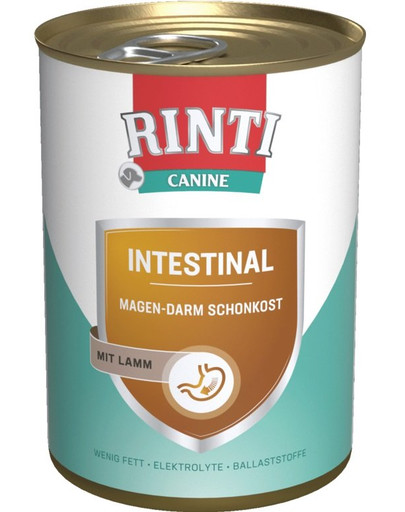 RINTI Canine Intestinal Lamb - nourriture diététique  à l'agneau pour les chiens souffrant de problèmes gastro-intestinaux - 800 g