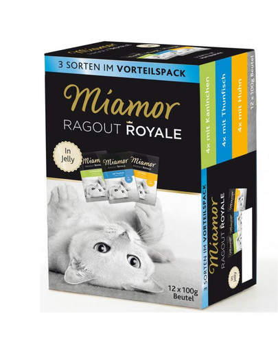 MIAMOR Ragout Royale Multibox 12 x 100 g lapin, thon et poulet en gelée