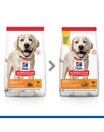 HILL'S Science Plan Adult Light Large breed croquettes au poulet 14 kg