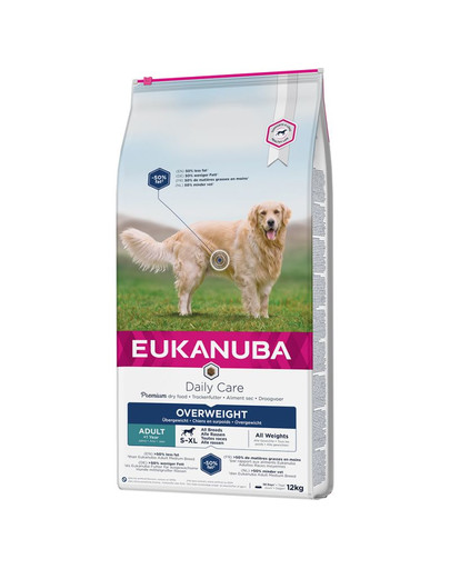EUKANUBA Daily Care Overweight Adult Dog - pour chiens en surpoids et post stérilisés pour faciliter la perte de poids - 12 kg
