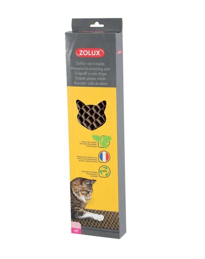 ZOLUX Griffoir en carton nid d'abeille avec herbe à chat 11x4x4,5 cm