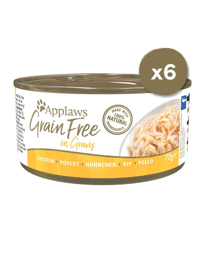 APPLAWS Conserve pour Chat Sans Céréales Poulet en sauce 6 x 70 g