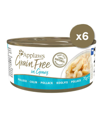 APPLAWS Cat Tin Grain Free Pollock in Gravy 6 x 70 g