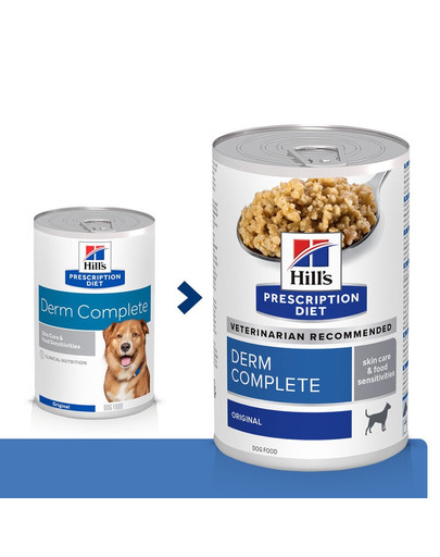 HILL'S Prescription Diet Canine Derm Complete 370 g pour les chiens souffrant d'allergies