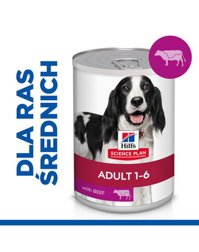 HILL'S Science Plan Canine Adult Beef 370 g pour les chiens adultes avec viande de bœuf