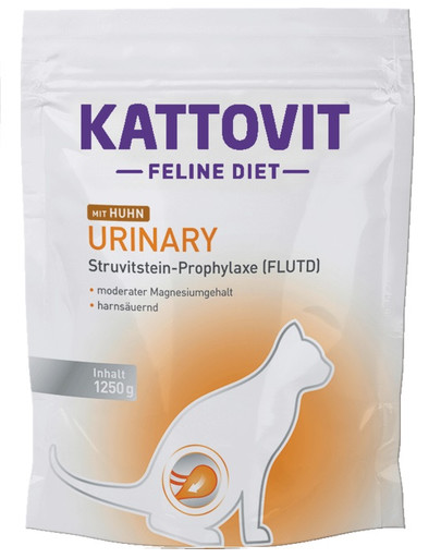 KATTOVIT Feline Diet Urinary - Poulet pour réduire la formation de calculs de struvite - 1,25 kg
