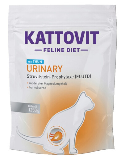 KATTOVIT Feline Diet Urinary - Thon pour réduire la formation de calculs de struvite - 1,25 kg