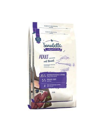 BOSCH Sanabelle adult - viande d'autruche pour chats adultes - 4 kg (2 x 2 kg)