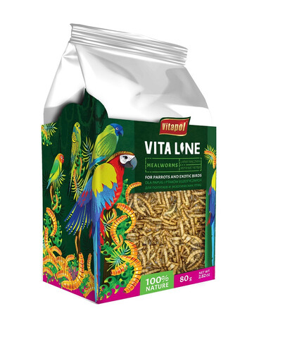 VITAPOL Larves d'aleurodes pour perroquets et oiseaux exotiques 80g