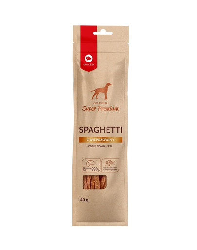MACED Super Premium Friandise pour chien "Spaghetti au porc" 40 g