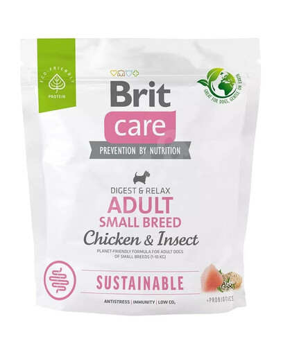 BRIT Care Sustainable Adult Small Breed - poulet et insectes pour chiens de petites races - 1 kg