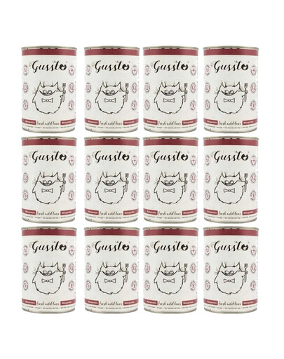 GUSSTO Cat Fresh Wild Boar 12x400 g - nourriture humide pour chats au sanglier