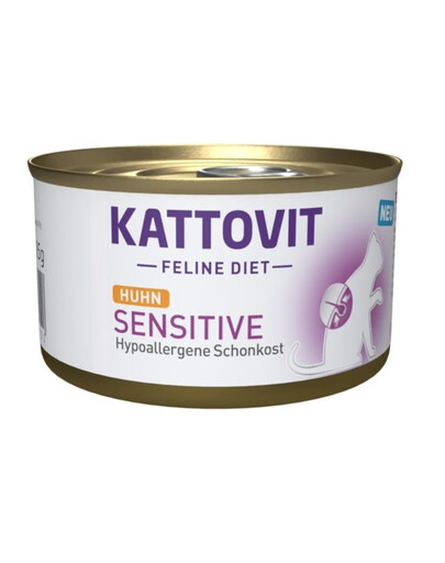 KATTOVIT Feline Diet Sensitive Chicken Aliments humides au poulet pour chats sensibles 12x85 g