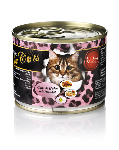 O'CANIS - Nourriture humide avec oie, poulet et huile de carthame pour chats - 6x200 g