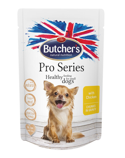 BUTCHER'S ProSeries Dog - poulet et petits pois en sauce pour chiens de petites races - 100 g