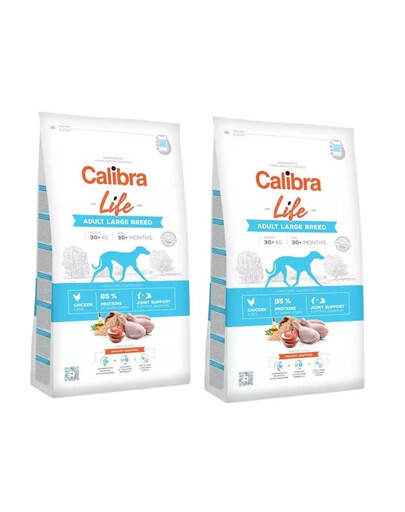 CALIBRA Life Adult Large Breed Chicken Croquettes au poulet pour chiens adultes de grandes races 24 kg (2x12 kg)