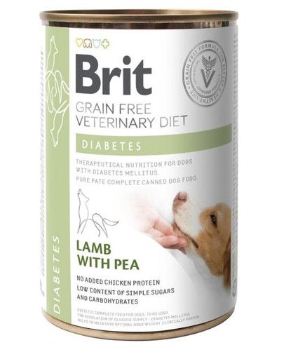 BRIT Veterinary Diet Diabetes Lamb & Pea nourriture humide pour chiens 400g