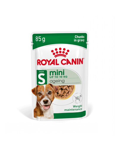 ROYAL CANIN Mini ageing 12+ 48x85 g aliments humides en sauce pour chiens adultes de plus de 12 ans, petites races