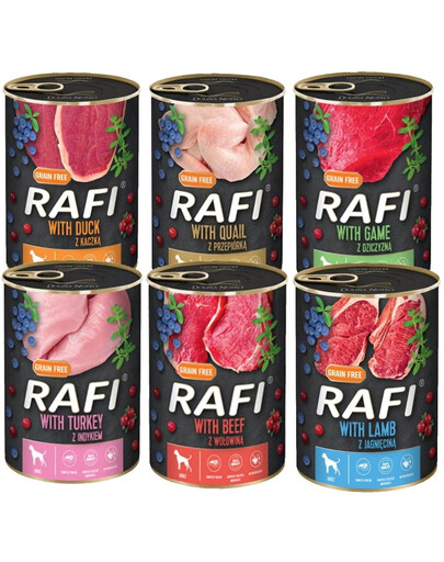 DOLINA NOTECI Rafi Premium Mixed flavours - Mix de saveurs nourriture humide pour chiens - 48x400g