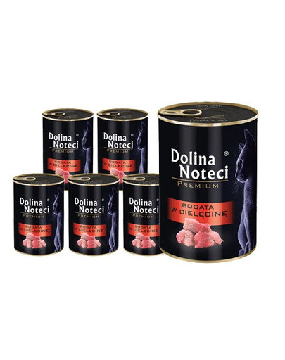 DOLINA NOTECI Premium Riche en veau pour les chats adultes 12x400 g