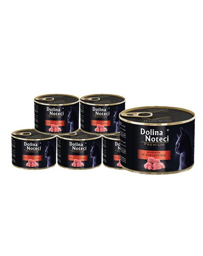 DOLINA NOTECI Premium Aliment riche en veau pour chats adultes 12x185 g
