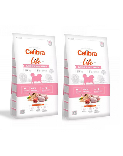 CALIBRA Life Junior Small Breed Chicken Croquettes au poulet pour chiots de petites races 12 kg (2x6 kg)