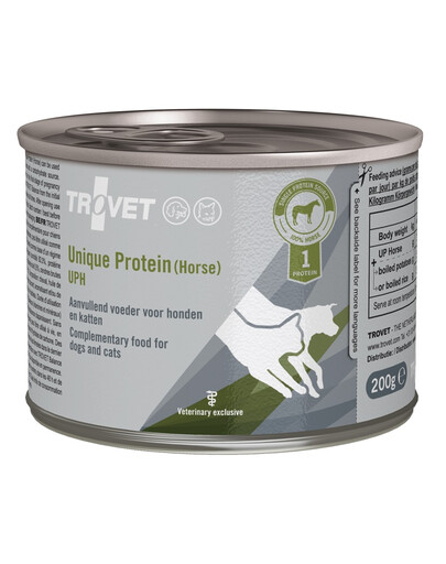 TROVET Unique Protein Horse UPH Aliment complémentaire pour chiens et chats avec cheval 6x200 g