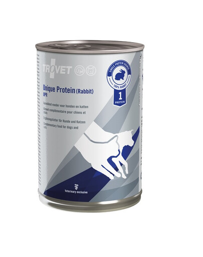 TROVET Unique Protein Rabbit UPH Aliment complémentaire pour chiens et chats avec lapin 12x400 g