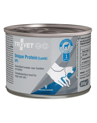 TROVET Unique Protein Lamb UPL Aliment complémentaire pour chiens et chats avec de l'agneau 6x200 g