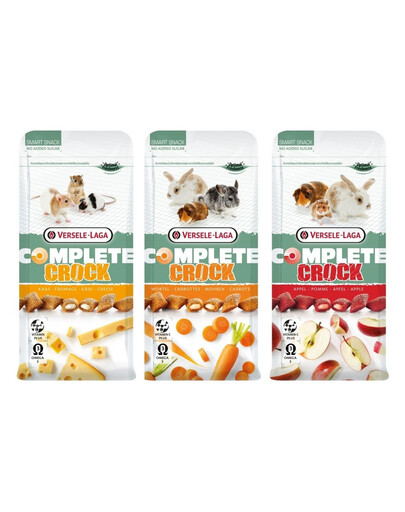 VERSELE-LAGA Complete Crock Gâteries pour rongeurs aux saveurs variées 3x50 g