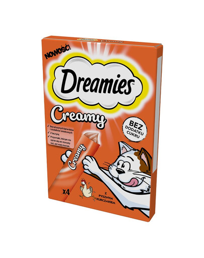 DREAMIES Délicieuses friandises au poulet pour chats 4x10g